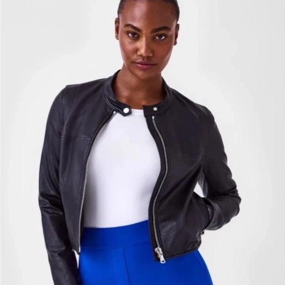 SPANX Black Faux Leather Moto Jacket - Picture 5 of 5